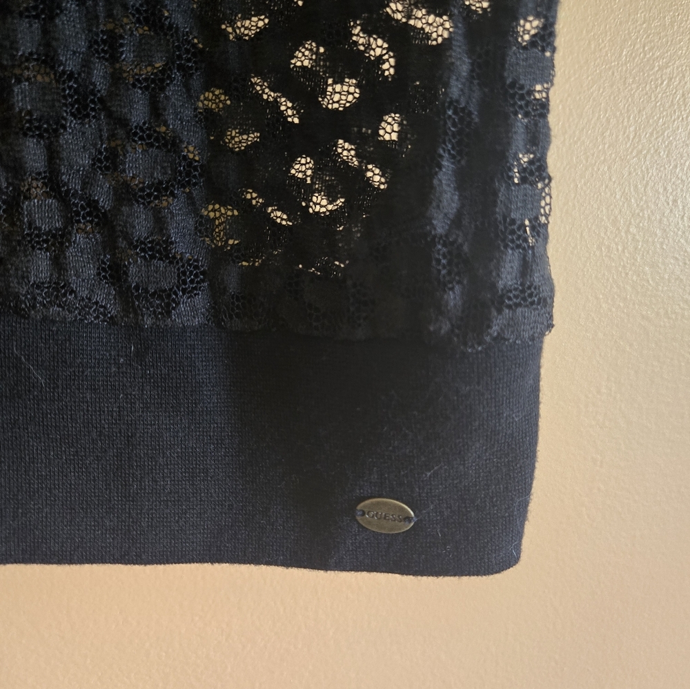 Guess Lace Top With Zipper Back, L (PTP=17") - Picture 3 of 4